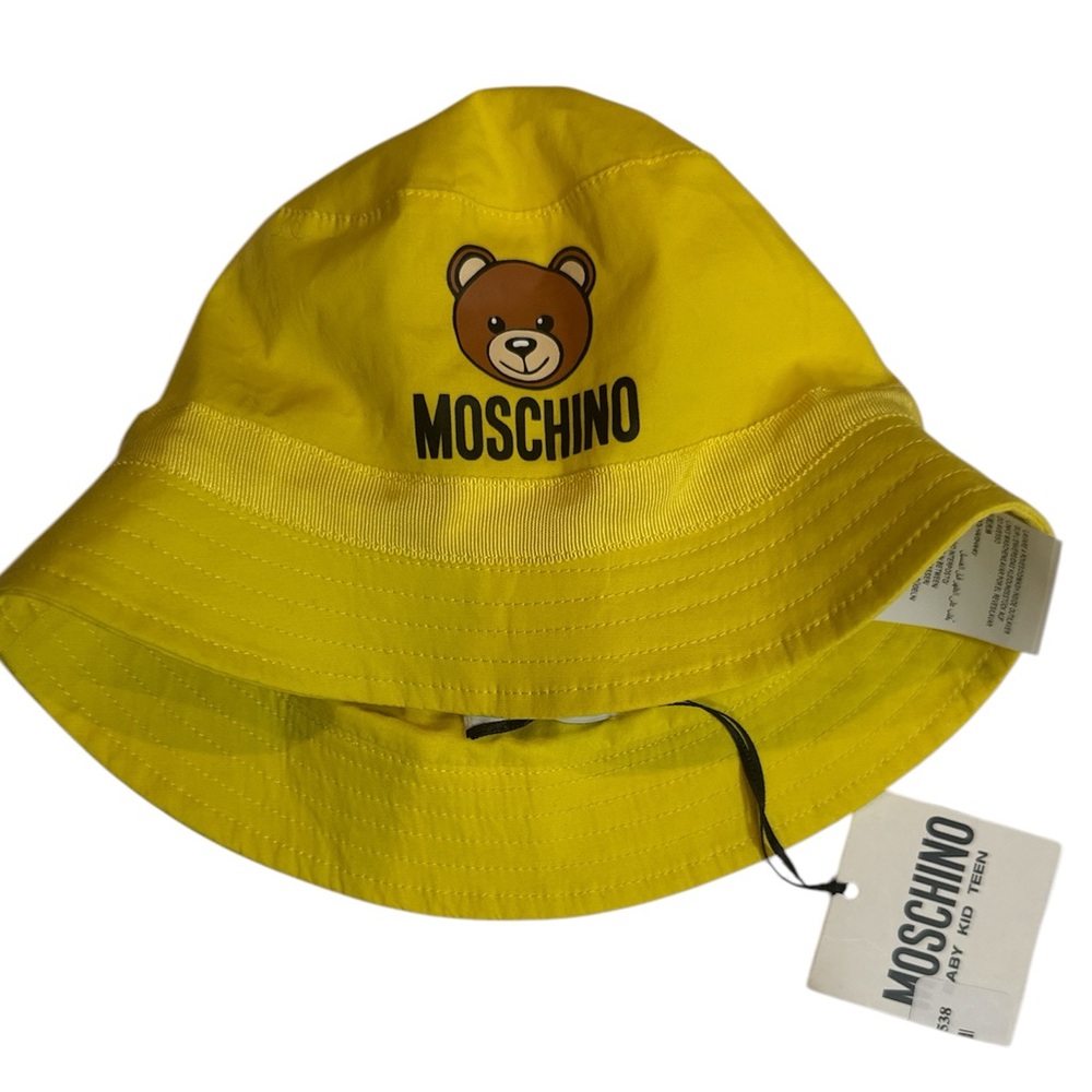 NWT Moschino Baby Bright Yellow Bear Bucket Hat